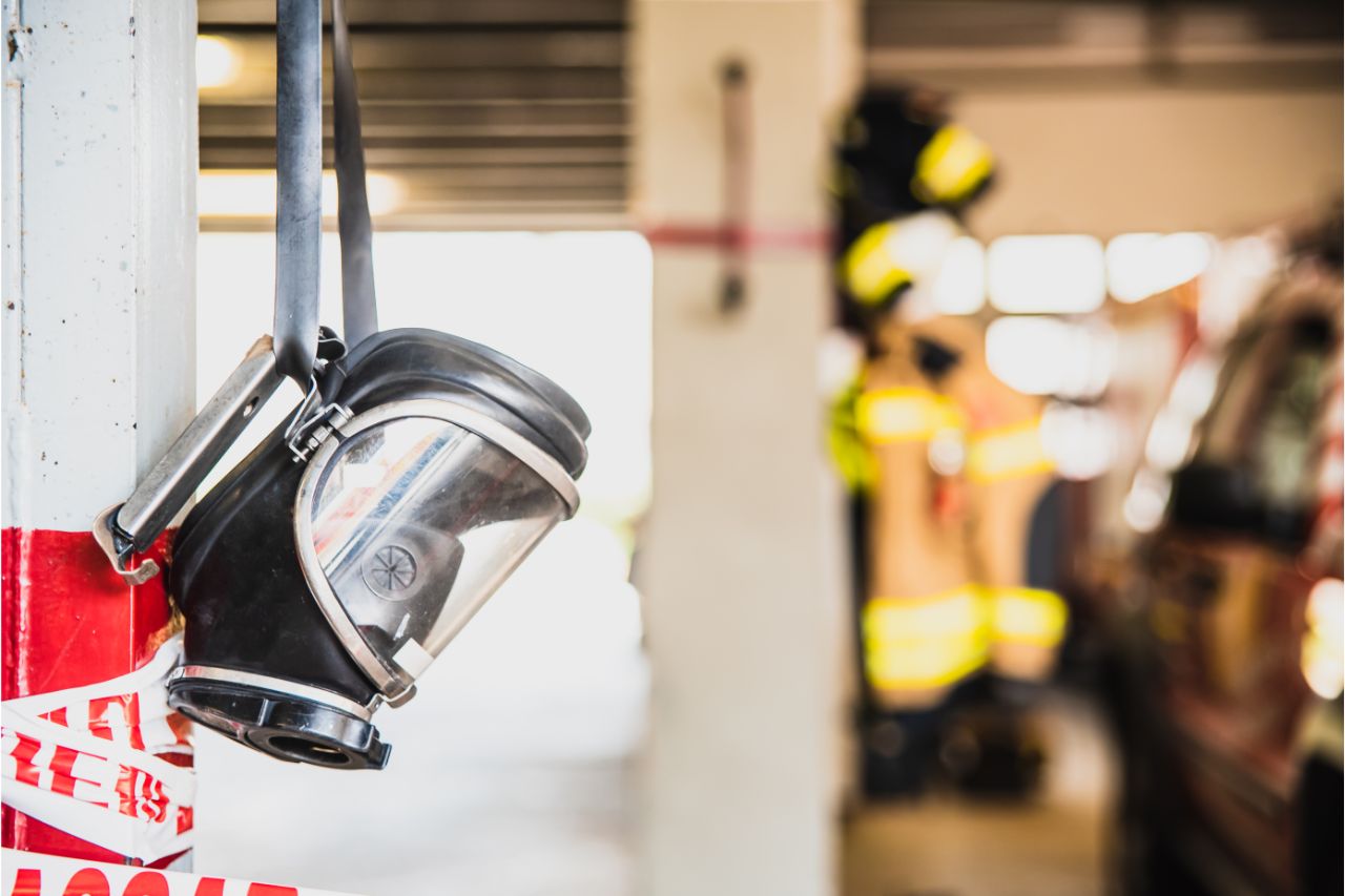 A Self Contained Breathing Apparatus in a fire station
